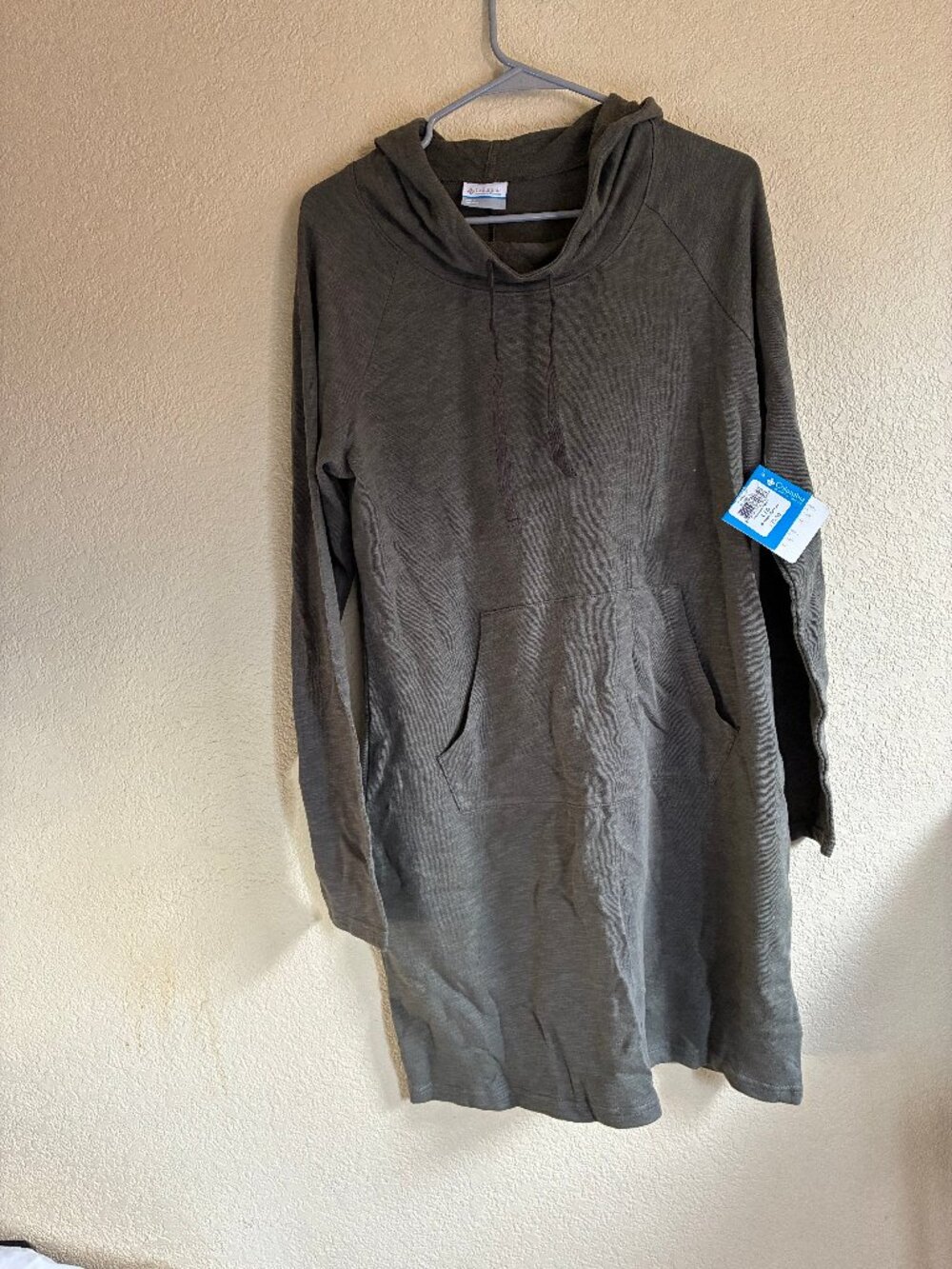 Columbia Cedar Lake Hoodie Dress Women Large NWT Green Long Sleeve Tunic